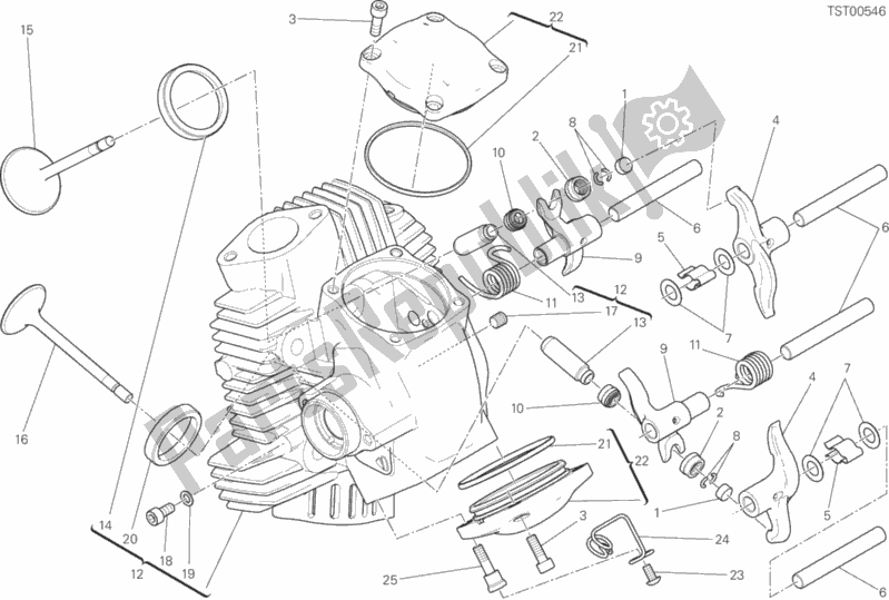 All parts for the Horizontal Head of the Ducati Scrambler Urban Enduro Brasil 803 2017